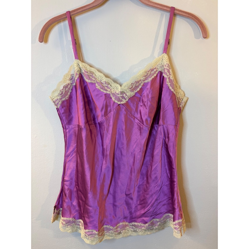 Express Design Studio Purple Silk & Lace Cami Camisole M Y2K